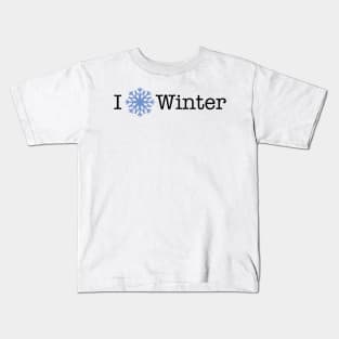 I (Snowflake) Winter Holiday Shirt Kids T-Shirt